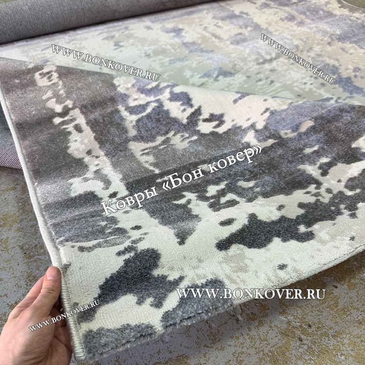 Ковер в гостиную дизайн 08 Синий с Серым