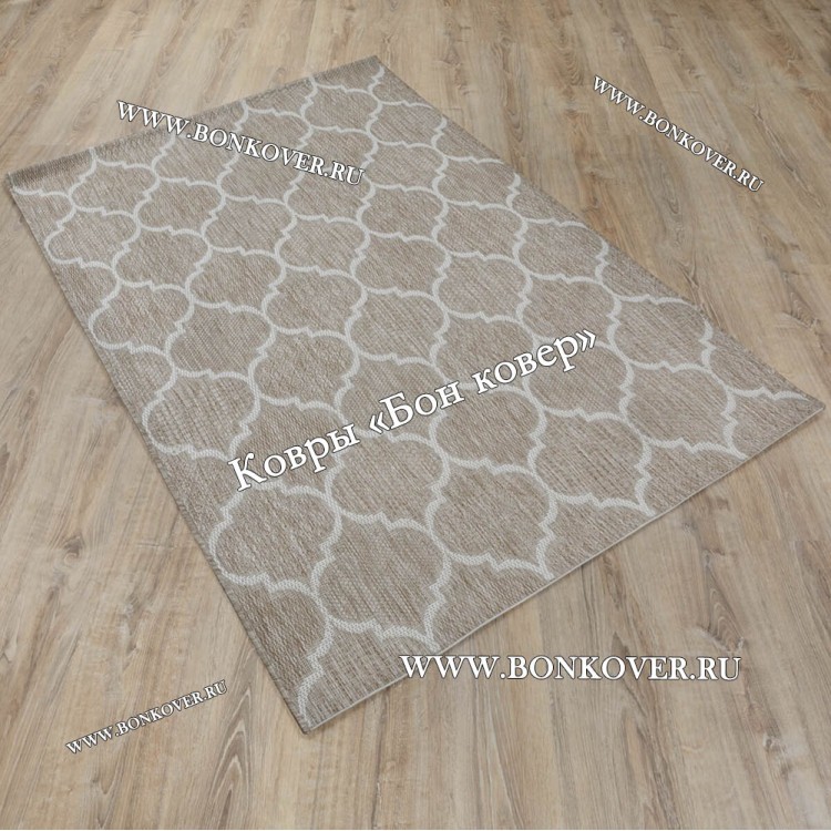 Безворсовый ковер дизайн 141 бежевый