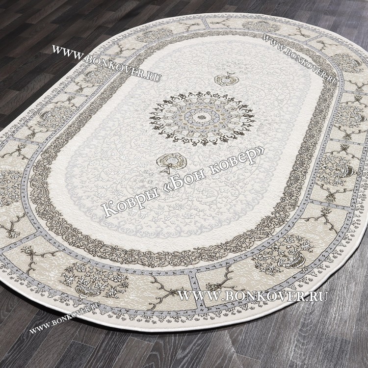 Ковер Для гостиной дизайн 185 Турция Бежевый Овал NN