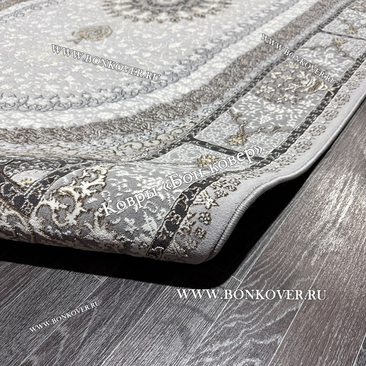 Турецкий Ковер Для гостиной New дизайн 96 Серый Овал