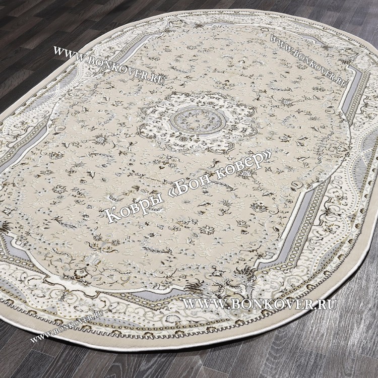 Ковер Для гостиной дизайн 188 Бежевый Овал Турция