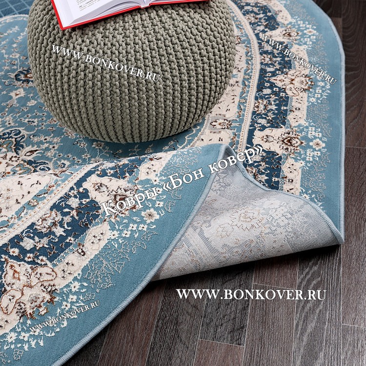 Турецкий Ковер Для гостиной New дизайн 380 Синий Овал