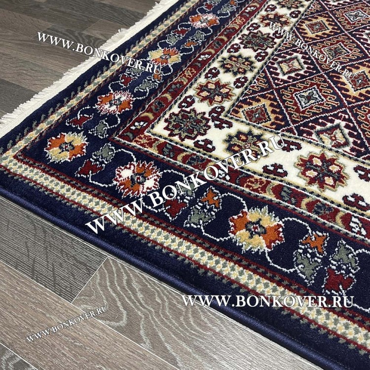 Ковер с восточным орнаментом Дизайн 02 Синий Прямоугольный