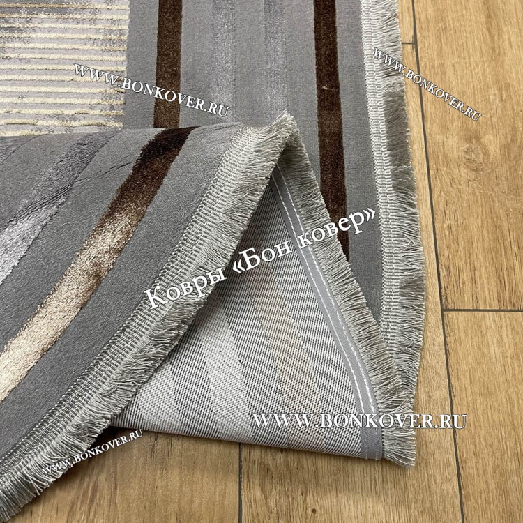 Турецкий ковер для гостиной Дизайн 07 Серый Овал