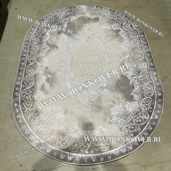 Современный Турецкий Ковер Дизайн 183 Бежево-Коричневый Овал