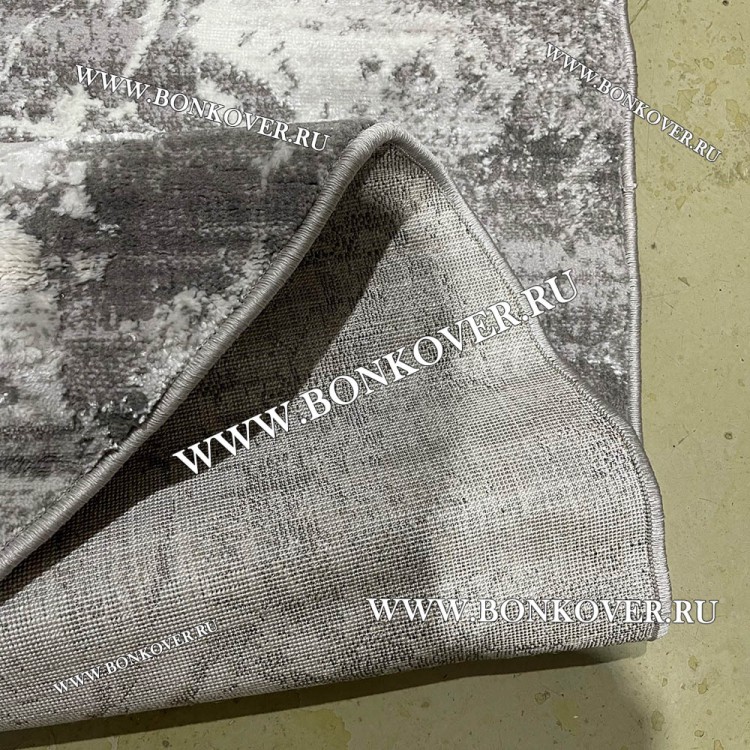 Современный Турецкий Ковер Дизайн 190 Серый с Белым Овал