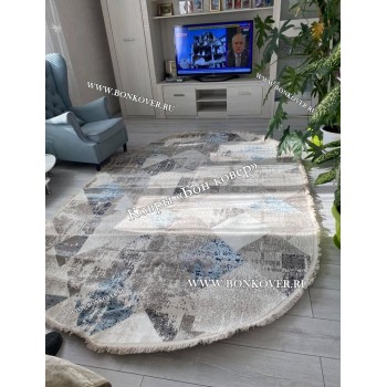 Овальный Современный Геометрический Тонкий Ковер Арт 29943