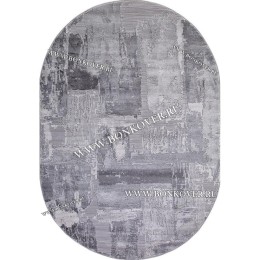 Турецкий Ковер Для Гостиной Дизайн 10 Серый Овальный