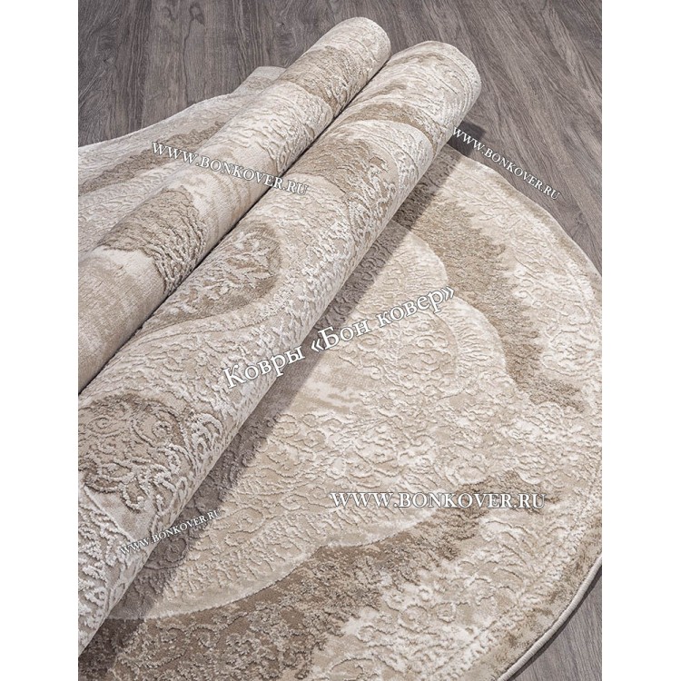 Классический ковер дизайн 84 Бежево-Коричневый овал