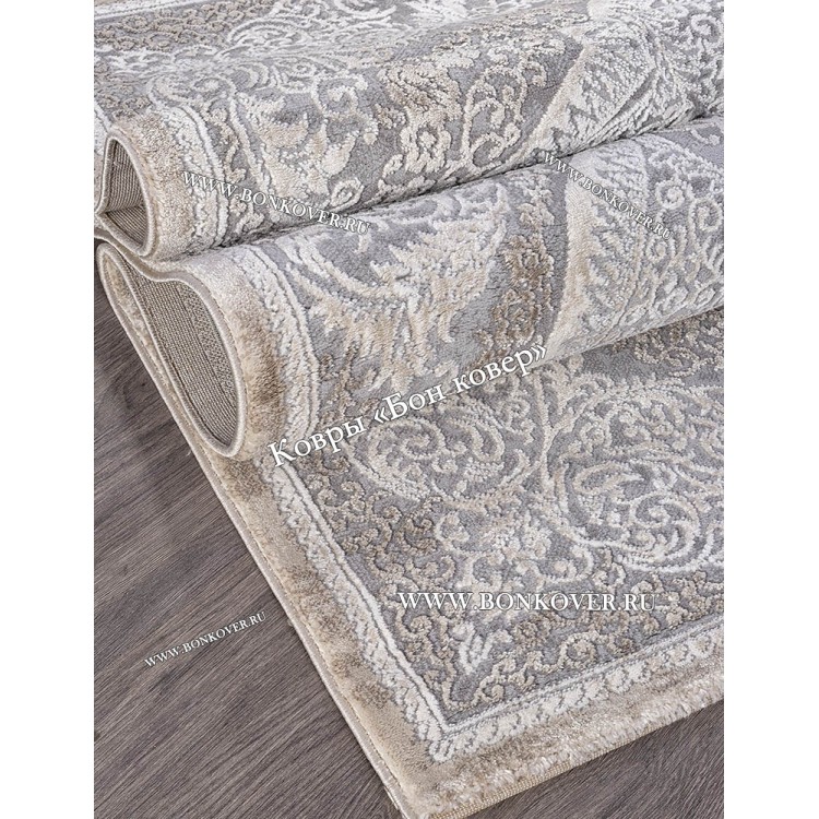 Классический ковер дизайн 85 Серый с коричневым